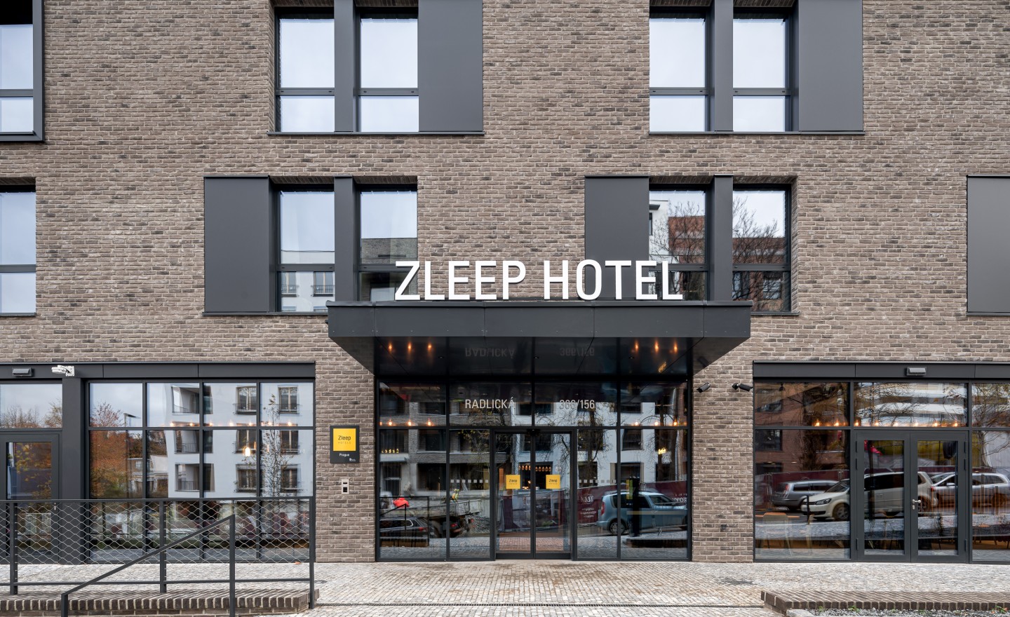 Street view of a Zleep hotel in a corner building