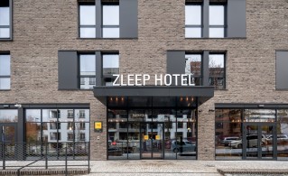 Street view of a Zleep hotel in a corner building